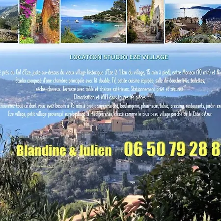 Au Calme, Avec Terrasse Et Parking A Village Apartmán Èze